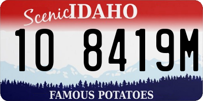 ID license plate 1O8419M