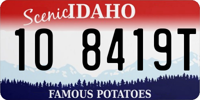 ID license plate 1O8419T