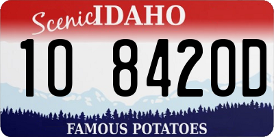 ID license plate 1O8420D