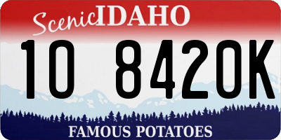 ID license plate 1O8420K