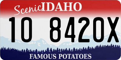 ID license plate 1O8420X
