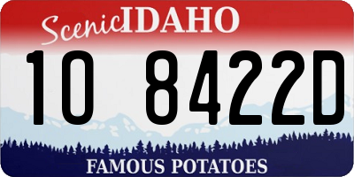 ID license plate 1O8422D