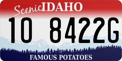 ID license plate 1O8422G