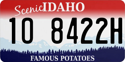 ID license plate 1O8422H