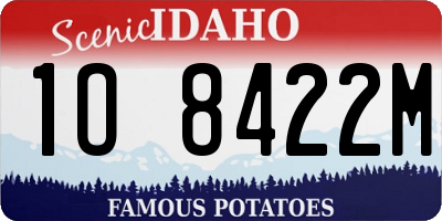 ID license plate 1O8422M