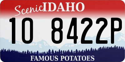ID license plate 1O8422P