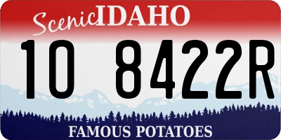 ID license plate 1O8422R