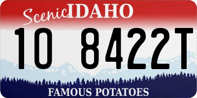 ID license plate 1O8422T