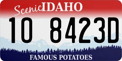 ID license plate 1O8423D