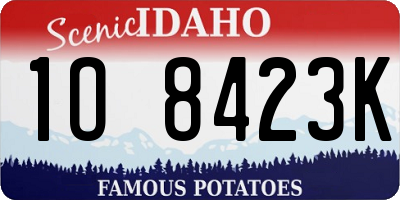 ID license plate 1O8423K