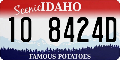ID license plate 1O8424D