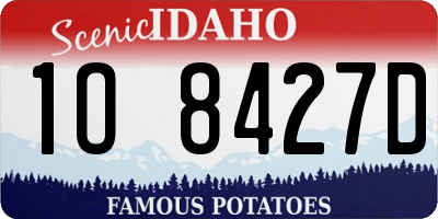 ID license plate 1O8427D
