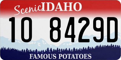 ID license plate 1O8429D