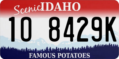 ID license plate 1O8429K