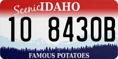 ID license plate 1O8430B
