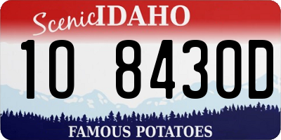 ID license plate 1O8430D