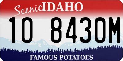 ID license plate 1O8430M