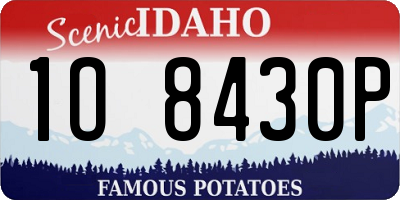 ID license plate 1O8430P