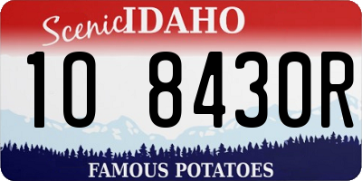 ID license plate 1O8430R