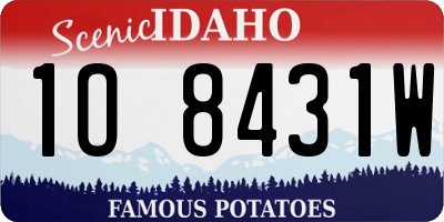 ID license plate 1O8431W