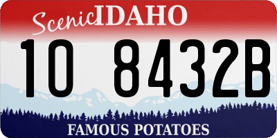 ID license plate 1O8432B