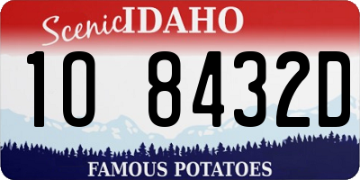 ID license plate 1O8432D