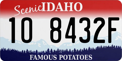 ID license plate 1O8432F