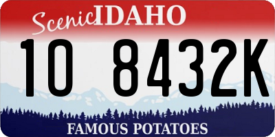 ID license plate 1O8432K