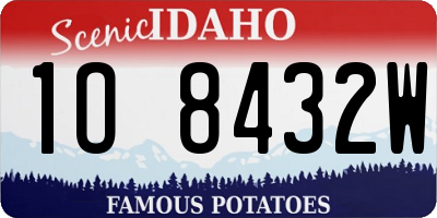 ID license plate 1O8432W