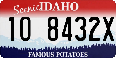 ID license plate 1O8432X