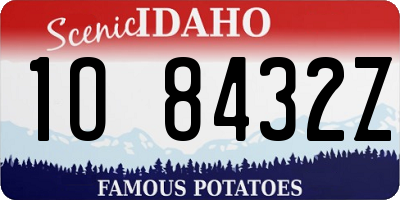 ID license plate 1O8432Z