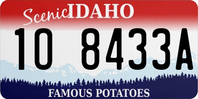 ID license plate 1O8433A