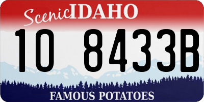 ID license plate 1O8433B
