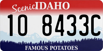 ID license plate 1O8433C