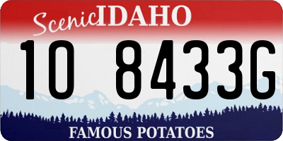 ID license plate 1O8433G