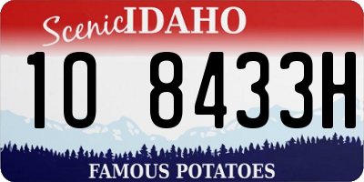 ID license plate 1O8433H