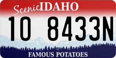 ID license plate 1O8433N