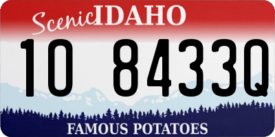 ID license plate 1O8433Q