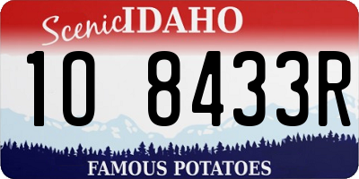 ID license plate 1O8433R