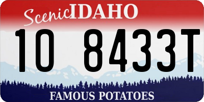 ID license plate 1O8433T