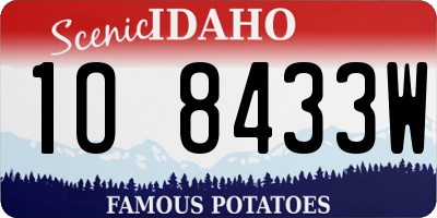 ID license plate 1O8433W