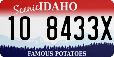 ID license plate 1O8433X