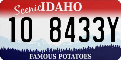 ID license plate 1O8433Y