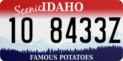 ID license plate 1O8433Z