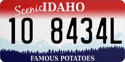 ID license plate 1O8434L