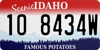 ID license plate 1O8434W