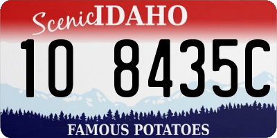 ID license plate 1O8435C