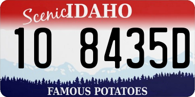 ID license plate 1O8435D