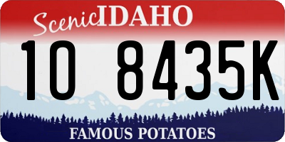 ID license plate 1O8435K