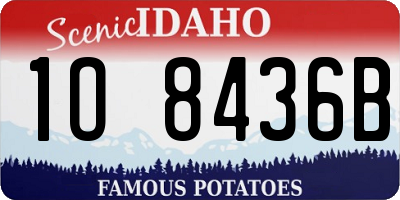 ID license plate 1O8436B
